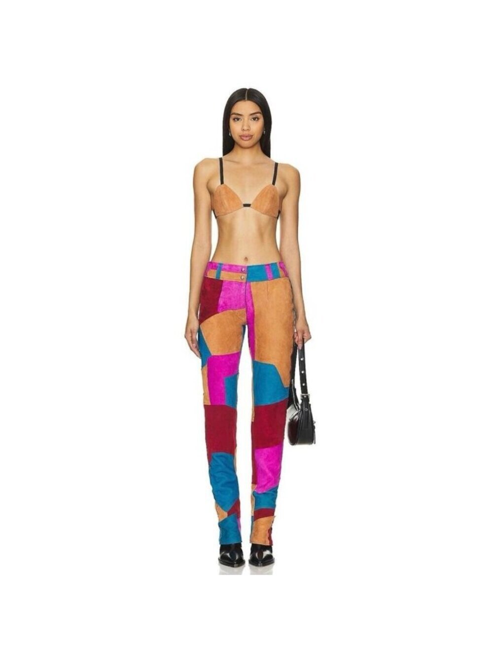Understated Leather x Revolve 70s Patch suede leather Pant in Multi S